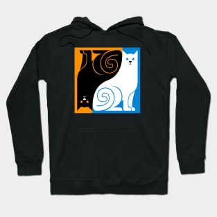 Black cat White cat Hoodie